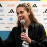 Carli Lloyd giving an interview with Fox Sports.
