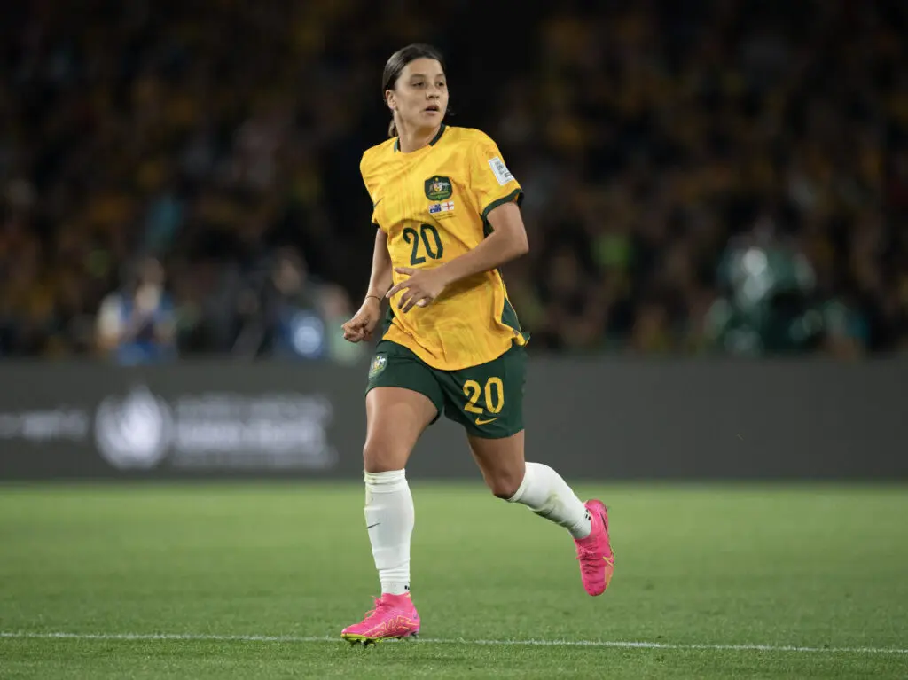 sam kerr playing for the australian womens national team