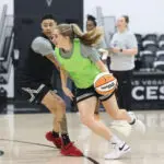 rookie kate martin at wnba training camp with the las vegas aces