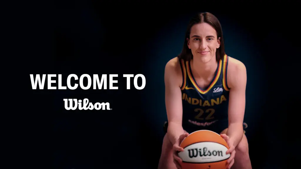 caitlin clark poses with wilson basketball