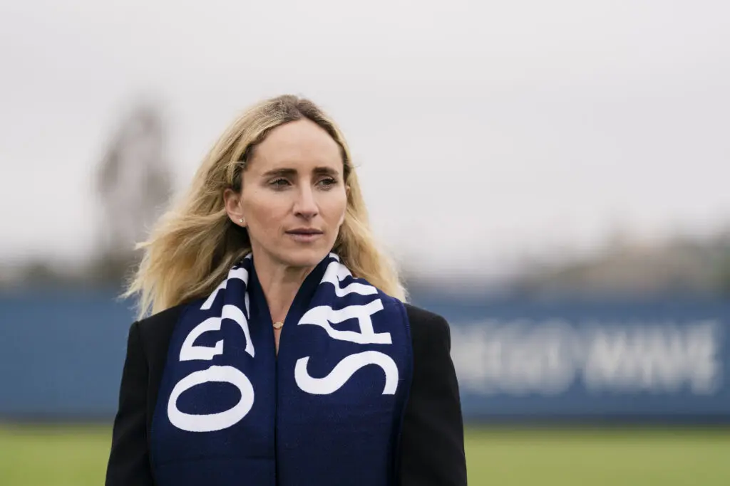 San Diego Wave FC new General Manager Camille Levin Ashton visits the training grounds and front office during her introductory tour on Tuesday, June 11, 2024 in Del Mar, California.