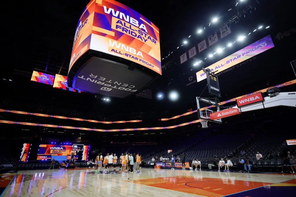 Team WNBA on the court at 2024 WNBA All-Star Weekend