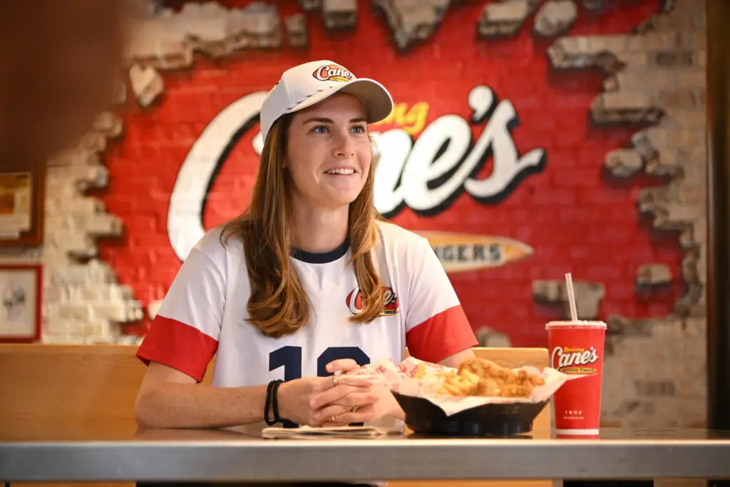 USWNT star Tierna Davidson at a Raising Cane's in New York
