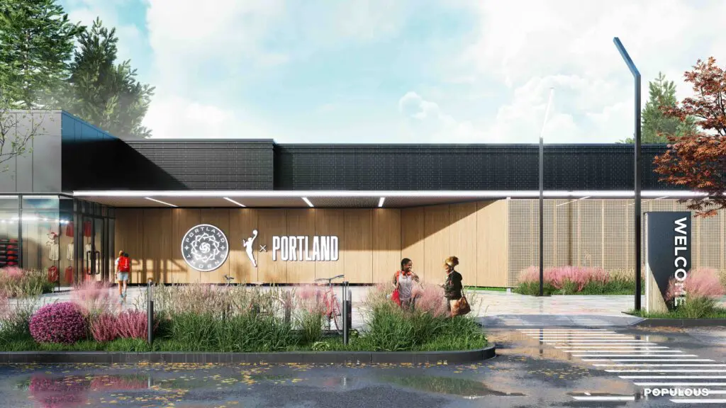 Rendering of Portland WNBA and Portland Thorns training facility owned by RAJ Sports.