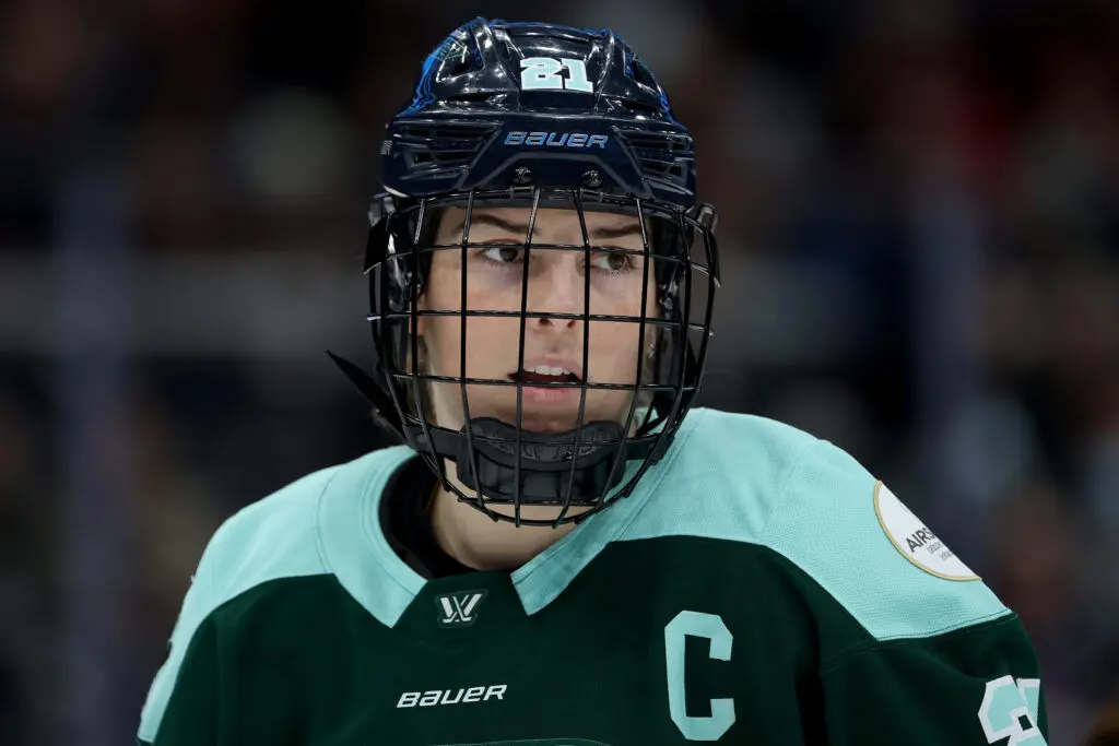 Boston Fleet captain Hilary Knight looks on during a 2025 PWHL game.