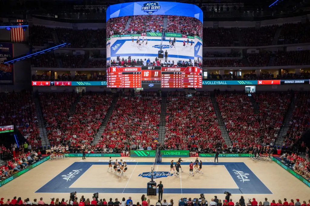 No. 1 Nebraska plays No. 6 Stanford during the first weekend of the 2025 NCAA volleyball season.