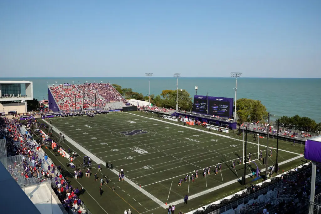 A general view of Northwestern University's Martin Stadium before a 2024 NCAA football game.