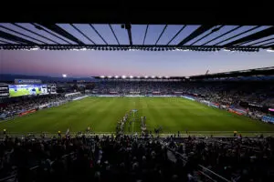 General view inside the stadium prior to the NWSL Championship 2025 final between Washington Spirit and NJ/NY Gotham FC at PayPal Park on November 22, 2025 in San Jose, California.