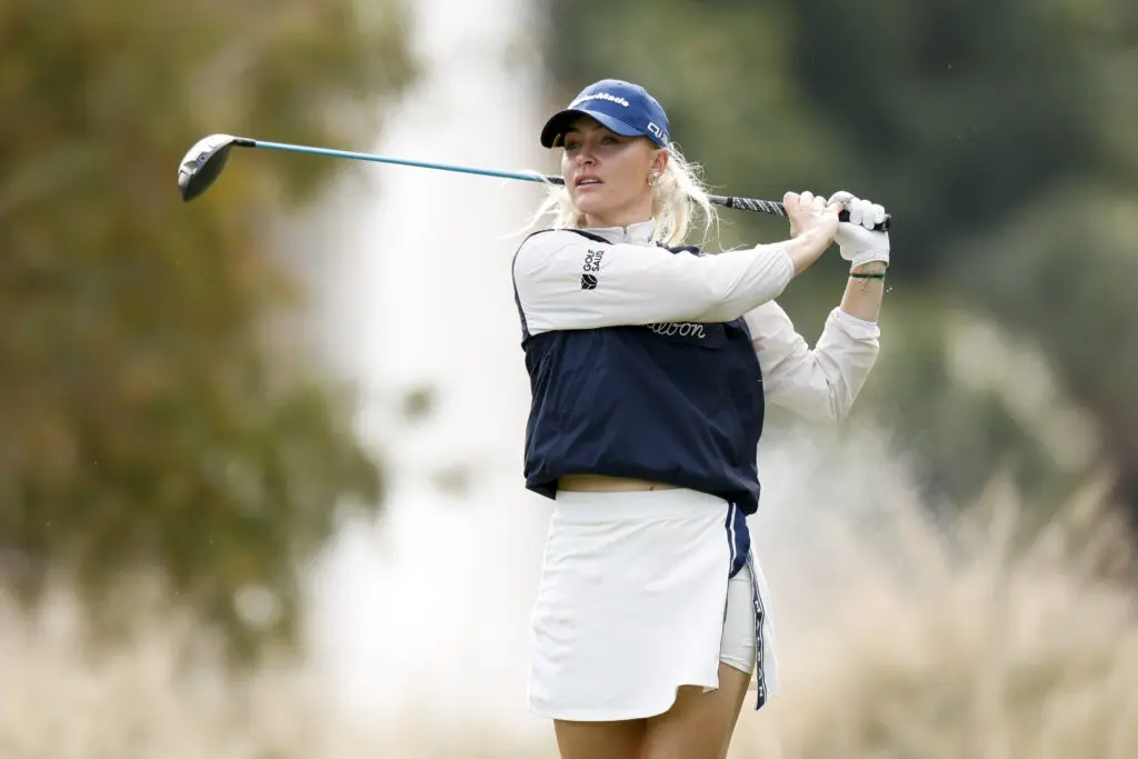 England golf star Charley Hull watches her shot during the 2025 Grant Thornton Invitational.