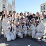 U.S. Olympians Kristen Simms, Hannah Bilka, Tessa Janecke, Haley Winn, Laila Edwards, Hayley Scamurra, Joy Dunne, Hilary Knight, Lee Stecklein, Coyne Schofield, Cayla Barnes, Alex Carpenter, Taylor Heise, Grace Zumwinkle and Curl Salemme make an appearance on the NBC Today Show on February 20, 2026 in Milan, Italy after having lunch with Stanley Tucci.