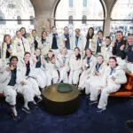 The Team USA women's hockey team and trio of women figure skaters pose with their 2026 Olympic medals during an appearance on the Today Show.