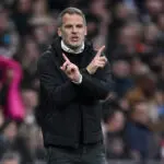 Tottenham Hotspur manager Robert Vilahamn reacts during a 2024/25 WSL match.