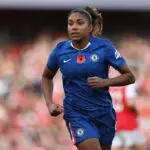 Chelsea attacker Catarina Macario runs across the pitch during a 2025/26 WSL match.