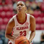 Jessica Timmons #23 of Alabama basketball looks to shoot the ball against the Jackson State Tigers at Coleman Coliseum on December 14, 2025 in Tuscaloosa, Alabama. (Photo by Jason Clark/Getty Images)