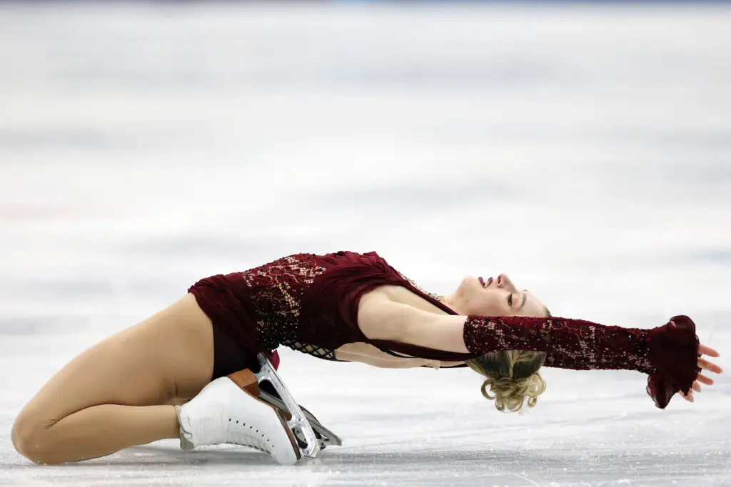 USA figure skating star Amber Glenn competes at the 2026 Winter Olympics.