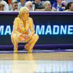 Kim Mulkey during the second round of the 2024 NCAA Tournament in Baton Rouge.