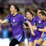 NWSL star Haley McCutcheon #2 of the Orlando Pride celebrates her wining goal over Angel City FC at Inter&Co Stadium on April 3, 2026 in Orlando, Florida.