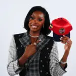 Raven Johnson of the Indiana Fever poses for a photo during the 2026 WNBA Draft on April 13, 2026 at The Shed in New York, New York.
