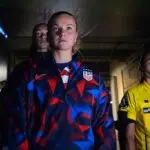 USWNT vs Japan star Claire Hutton #15 of United States reacts in the tunnel prior to the International Friendly match between United States and Japan at Lumen Field on April 14, 2026 in Seattle, Washington.