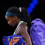 Coco Gauff leaves the 2026 stuttgart open center court after the match.