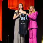 Ajsa Sivka is drafted by the Chicago Sky during the 2025 WNBA Draft on April 14, 2025 at The Shed in New York, New York.