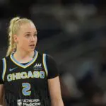 Hailey Van Lith #2 of the Chicago Sky looks on against the Washington Mystics during a WNBA Commissioner Cup game at Wintrust Arena on June 17, 2025 in Chicago, Illinois.