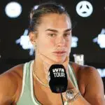Aryna Sabalenka of Belarus attends her press conference during the Mutua Madrid Open 2026, ATP Masters 1000 and WTA 1000, at La Caja Magica on April 27, 2026 in Madrid, Spain.