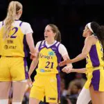 Kate Martin #21 of the Los Angeles Sparks looks on during the first half against the Toronto Tempo at Crypto.com Arena on May 15, 2026 in Los Angeles, California.