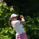 Lottie Woad of England plays her shot from the seventh tee during the final round of the Kroger Queen City Championship presented by P&G 2026 at Maketewah Country Club on May 17, 2026 in Cincinnati, Ohio.