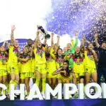 Scarlett Camberos of América lifts the champions trophy after the team's victory during the Final match between America and Washington Spirit as part of the Concacaf W Champions Cup 2026 at Hidalgo Stadium on May 23, 2026, in Pachuca, Mexico after Scarlett Camberos of América lifts the champions trophy after the team's victory during the Final match between America and Washington Spirit as part of the Concacaf W Champions Cup 2026 at Hidalgo Stadium on May 23, 2026, in Pachuca, Mexico after club américa vs washington spirit final.