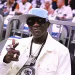 She Weekend in Las Vegas creator Flavor Flav in attendance prior to a semifinal of the Final Four of the women's 2026 NCAA Tournament between the UConn Huskies and the South Carolina Gamecocks at Mortgage Matchup Center.