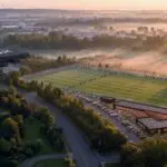 Rendering of planned dedicated training facility for NWSL team Gotham FC.