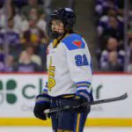 Toronto Sceptres forward Maggie Connors (22) looks on during the third period of the PWHL game between the Toronto Sceptres and Minnesota Frost.