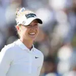 Nelly Korda of the United States celebrates after winning the U.S. Women's Open.