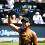 agdalena Frech of Poland in the first round on Day 2 of the Bad Homburg Open on June 22, 2026 in Bad Homburg, Germany