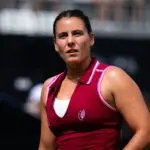 Emma Navarro of the United States in action against Eva Lys of Germany in the first round on Day Three of the Bad Homburg Open on June 23, 2026 in Bad Homburg, Germany.