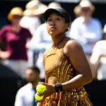 Naomi Osaka of Japan celebrates defeating Xinyu Wang of China in the semi-final on Day Six of the Bad Homburg Open on June 26, 2026 in Bad Homburg, Germany.