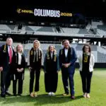 NWSL Columbus expansion owners pose at ScottsMiracle-Gro Field.