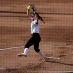 Former University of Alabama star pitcher Montana Fouts returned to Rhoads Stadium for the first time as a professional, pitching for the Talons of the Athletes United Softball League as they played the Volts ahead of AUSL season 2.