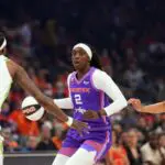 Phoenix Mercury guard-forward Kahleah Copper (2) dribbles against the Minnesota Lynx during the first half at Mortgage Matchup Center ahead of the Mercury vs Storm WNBA Commissioner's Cup game.