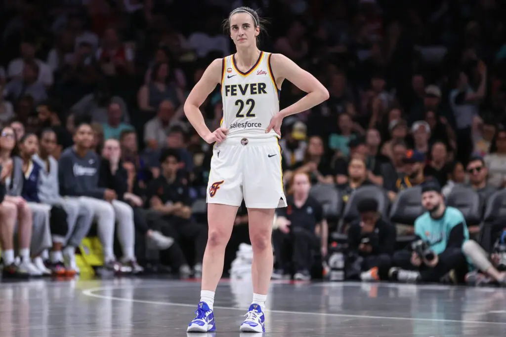 Indiana Fever guard Caitlin Clark (22) at Barclays Center.