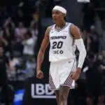 Toronto Tempo guard Brittney Sykes (20) celebrates the win against the Connecticut Sun at the end of the overtime at Coca-Cola Coliseum.