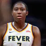 Indiana Fever center Aliyah Boston (7) in the second half against the Golden State Valkyries at Gainbridge Fieldhouse.