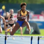 Anna Cockrell wins the women's 400m hurdles in 52.94 during the USATF Championships at Icahn Stadium.