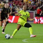 Washington Spirit forward Trinity Rodman (2) makes a pass around Utah Royals midfielder Ana Tejada (17) during the first half at America First Field.