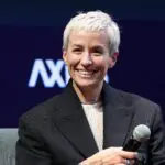 Megan Rapinoe, soccer legend and Co-Founder of A Touch More speaks during the Business of Women Sport Summit.