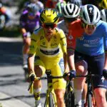Pauline Ferrand-Prevot of France and Team Visma | Lease a Bike - Yellow Leader Jersey and Anna Van Der Breggen of Netherlands and Team SD Worx - Protime compete during the 4th Tour de France Femmes 2025.