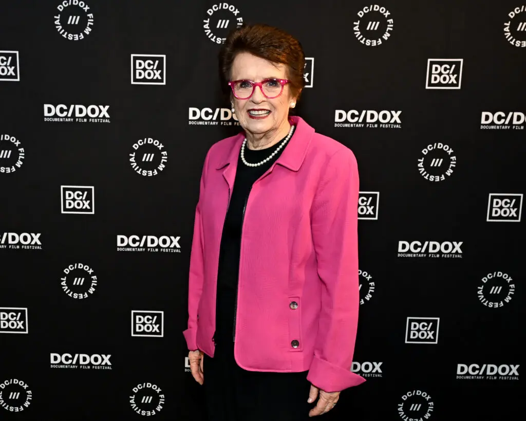 Billie Jean King attends the Washington, DC screening of the documentary film "Give Me The Ball" during the opening night of the DC/DOX Film Festival on June 11, 2026 in Washington, DC.