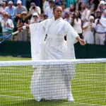 Naomi Osaka of Japan ahead of her match against Elsa Jacquemot of France during the Ladies' Singles on day one of the 2026 Wimbledon Championships at the All England Lawn Tennis and Croquet Club, London.