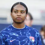 Trinity Byars #15 of the San Diego Wave FC looks on before the NWSL match between San Diego Wave FC and NJ/NY Gotham FC at Snapdragon Stadium.